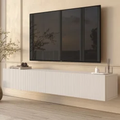 Mueble de TV Arco 2 puertas diseño flotante blanco 29,6x180x31,6 cm