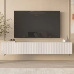 Mueble de TV Arco 2 puertas diseño flotante blanco 29,6x180x31,6 cm
