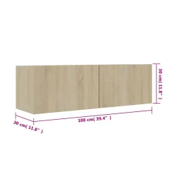 Mueble de TV Azyal flotante 2 puertas abatibles 30x100x30 cm
