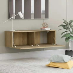 Mueble de TV Azyal flotante 2 puertas abatibles 30x100x30 cm