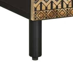 Mueble de TV Chalca 5 compartimentos + 2 cajones negro/natural 46x100x33,5 cm