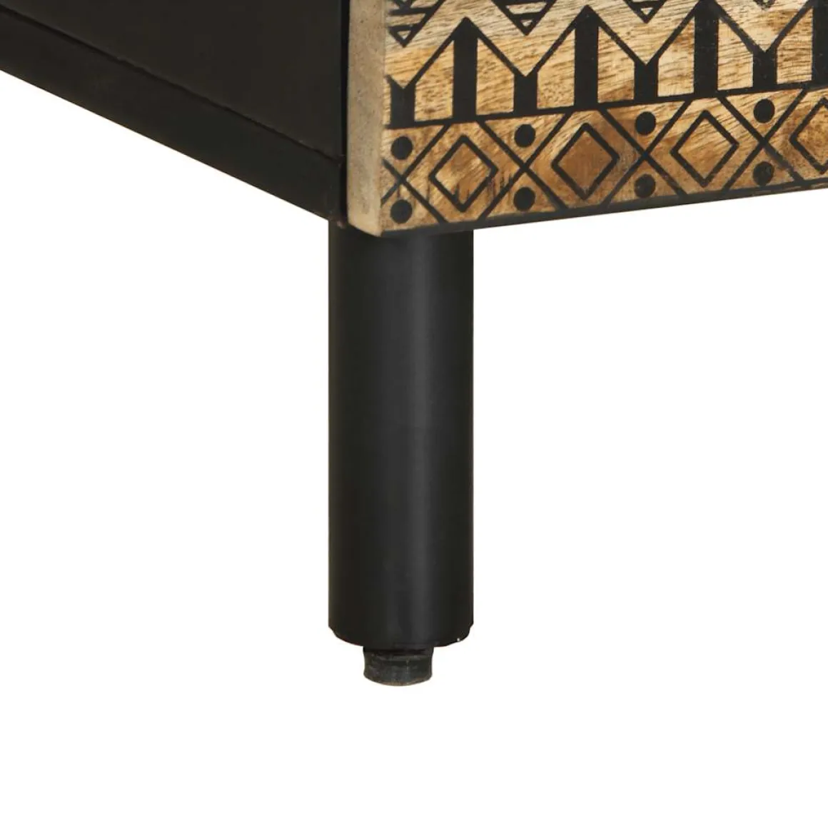 Mueble de TV Chalca 5 compartimentos + 2 cajones negro/natural 46x100x33,5 cm