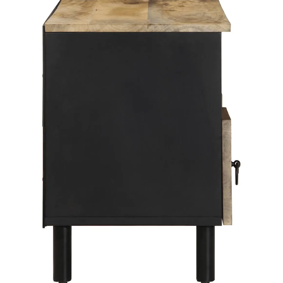 Mueble de TV Chalca 5 compartimentos + 2 cajones negro/natural 46x100x33,5 cm