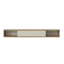 Mueble de TV Cross 1 puerta + 2 compartimentos abiertos natural/blanco 19,2x150x29,6 cm