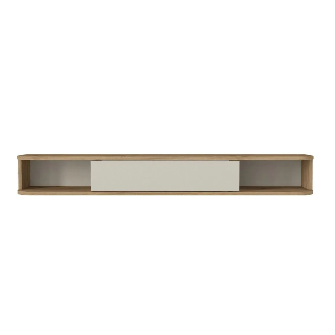 Mueble de TV Cross 1 puerta + 2 compartimentos abiertos natural/blanco 19,2x150x29,6 cm