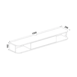 Mueble de TV Cross 1 puerta + 2 compartimentos abiertos natural/blanco 19,2x150x29,6 cm
