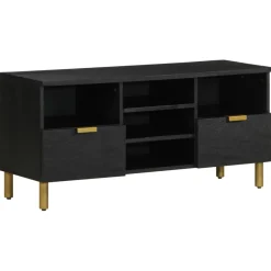 Mueble de TV Dalia 2 cajones + 5 compartimentos negro 46x100x33 cm