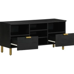 Mueble de TV Dalia 2 cajones + 5 compartimentos negro 46x100x33 cm