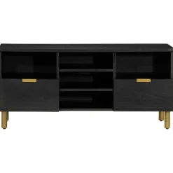 Mueble de TV Dalia 2 cajones + 5 compartimentos negro 46x100x33 cm