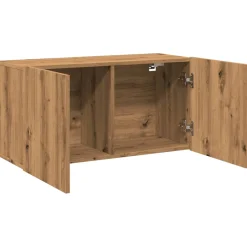 Mueble de TV Eglon 2 puertas roble claro 41x80x30 cm