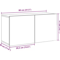 Mueble de TV Eglon 2 puertas roble claro 41x80x30 cm