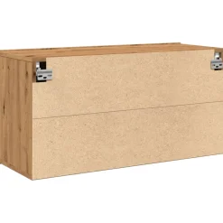Mueble de TV Eglon 2 puertas roble claro 41x80x30 cm