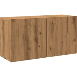 Mueble de TV Eglon 2 puertas roble claro 41x80x30 cm