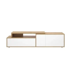Mueble de TV Elsa puerta abatible con compartimento blanco/natural 46,9x185x40,2 cm