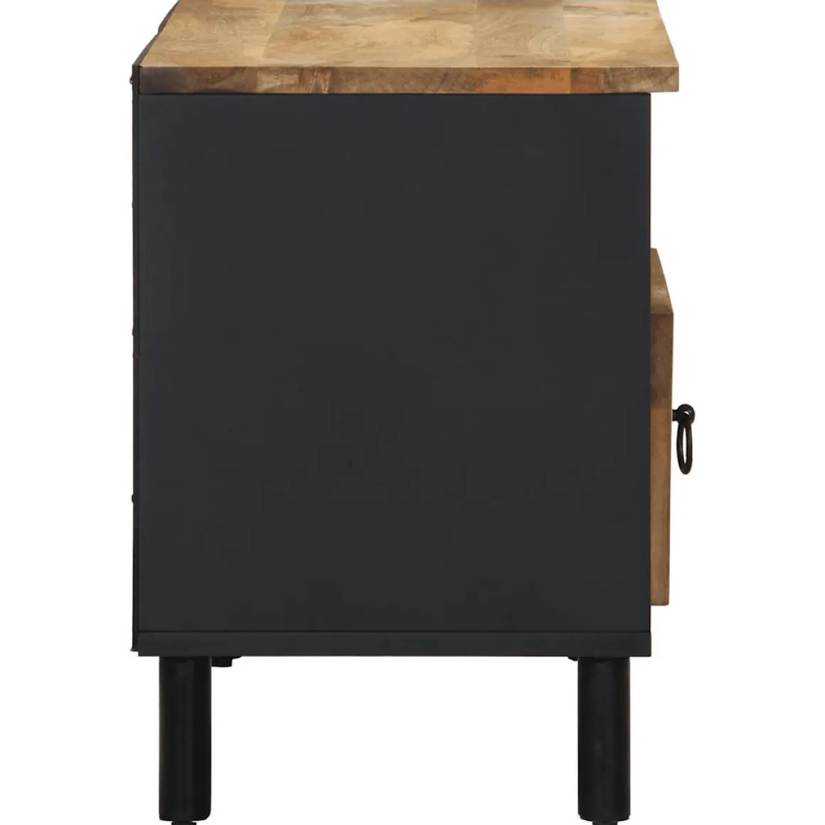 Mueble de TV Etniko 3 compartimentos + 1 cajón negro/natural 46x80x33,5 cm