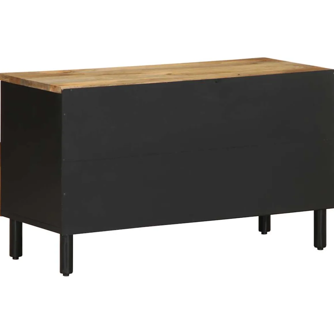 Mueble de TV Etniko 3 compartimentos + 1 cajón negro/natural 46x80x33,5 cm