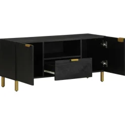 Mueble de TV Florencia 1 compartimento + 2 armarios + 1 cajón negro 46x105x33 cm