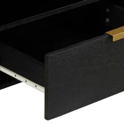 Mueble de TV Grillo 3 compartimentos + cajón negro 46x80x33 cm