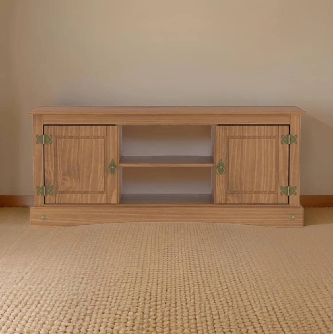 Mueble de TV Águila 2 puertas + 2 compartimentos marrón 40x120x51 cm