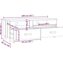 Mueble de TV Hamar 2 cajones + 2 compartimentos 40x106x40 cm