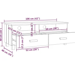 Mueble de TV Hamar 2 cajones + 2 compartimentos 40x106x40 cm