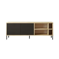 Mueble de TV Isabela 2 puertas y 4 compartimentos cambria/grafito 48,9x140x40 cm