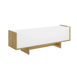 Mueble de TV Ka puerta abatible blanco/natural 49,6x150x30,3 cm