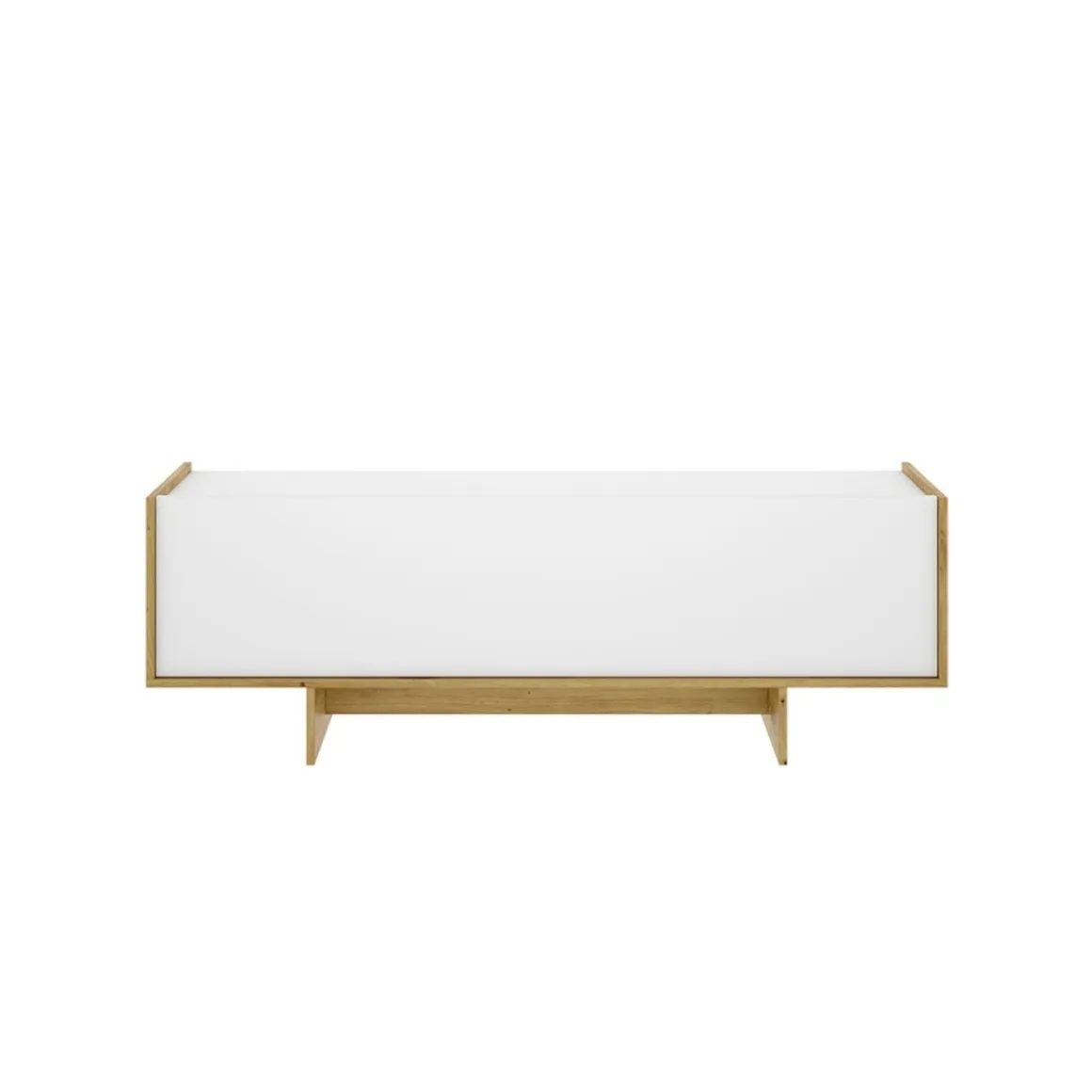 Mueble de TV Ka puerta abatible blanco/natural 49,6x150x30,3 cm