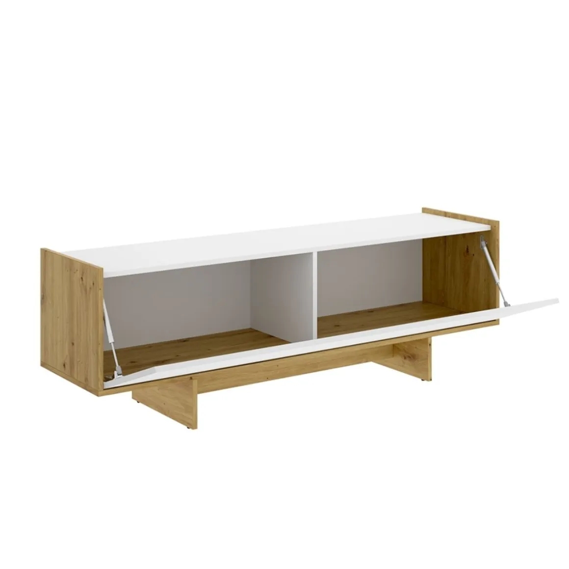 Mueble de TV Ka puerta abatible blanco/natural 49,6x150x30,3 cm
