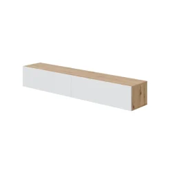 Mueble de TV Kaway dos puertas abatibles blanco/natural 28x180x34,5 cm