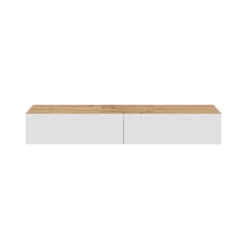 Mueble de TV Kaway dos puertas abatibles blanco/natural 28x180x34,5 cm