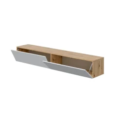 Mueble de TV Kaway dos puertas abatibles blanco/natural 28x180x34,5 cm