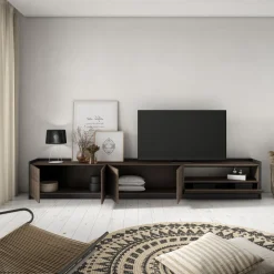 Mueble de TV Kroma Basik Line 5 puertas con estante derecha 49,5x309,2x35 cm