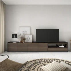 Mueble de TV Kroma Basik Line 5 puertas con estante derecha 49,5x309,2x35 cm