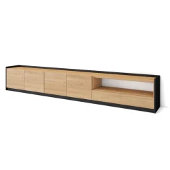Mueble de TV Kroma Basik Line 5 puertas con estante derecha 49,5x309,2x35 cm