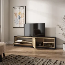 Mueble de TV Kroma con compartimento a la izquierda 49,5x207,2x35 cm
