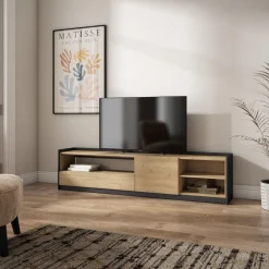 Mueble de TV Kroma con compartimento a la izquierda 49,5x207,2x35 cm