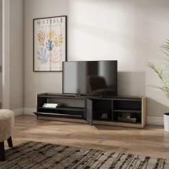 Mueble de TV Kroma con compartimento a la izquierda 49,5x207,2x35 cm