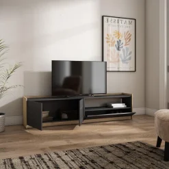 Mueble de TV Kroma con dos puertas y compartimento derecha 49,5x207,2x35 cm
