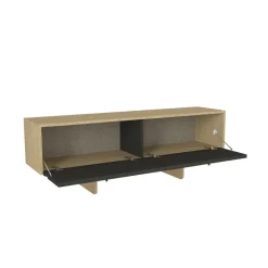 Mueble de TV Lava con puerta abatible antracita/natural 51,3x150x35 cm
