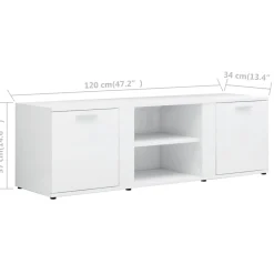 Mueble de TV Lima 2 puertas + 2 compartimentos 37x120x34 cm