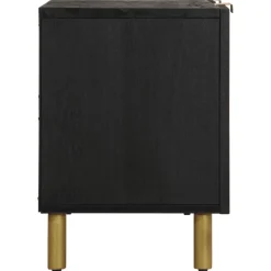 Mueble de TV Lirio 2 armarios + 2 compartimentos negro 46x105x33 cm