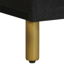 Mueble de TV Lirio 2 armarios + 2 compartimentos negro 46x105x33 cm