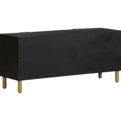 Mueble de TV Lirio 2 armarios + 2 compartimentos negro 46x105x33 cm