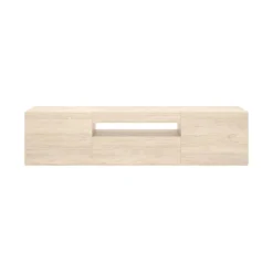 Mueble de TV Malmo 2 puertas con puerta abatible y compartimento natural 47,7x200x41,5 cm