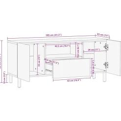 Mueble de TV Mica 2 armarios + 1 cajón natural 46x105x33 cm