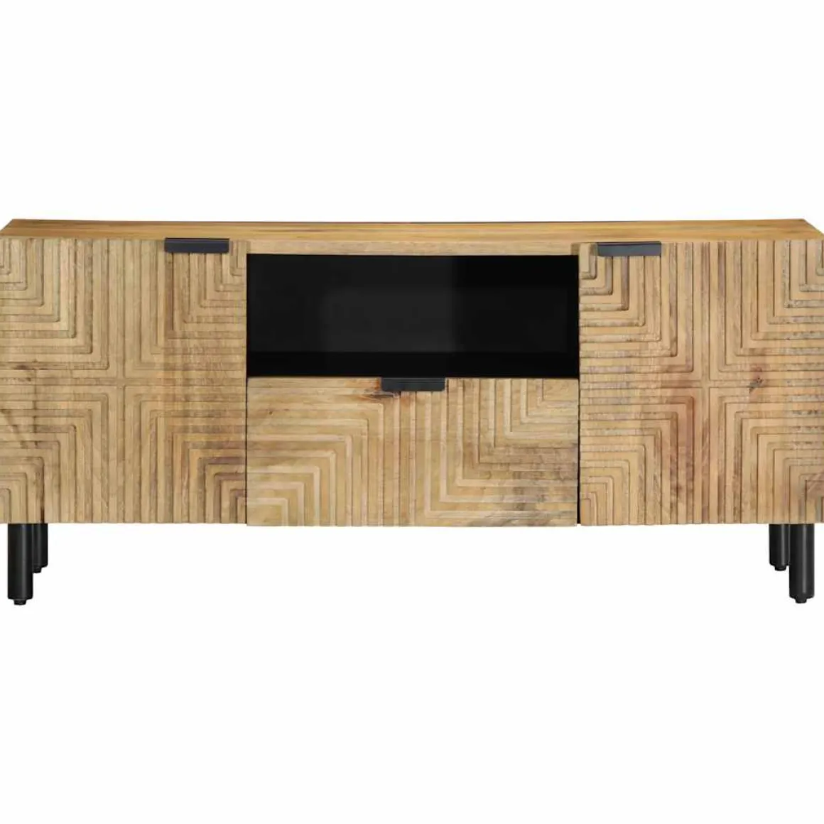 Mueble de TV Mica 2 armarios + 1 cajón natural 46x105x33 cm