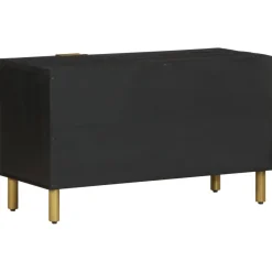 Mueble de TV Micra 2 compartimentos + armario negro 46x80x33 cm