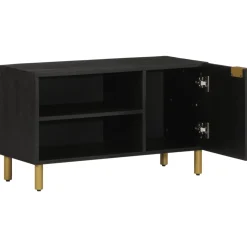 Mueble de TV Micra 2 compartimentos + armario negro 46x80x33 cm
