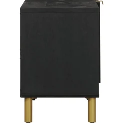 Mueble de TV Micra 2 compartimentos + armario negro 46x80x33 cm